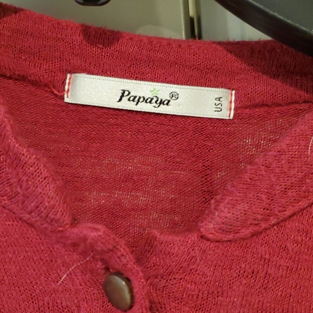 Red button down top - Picture 2 of 3